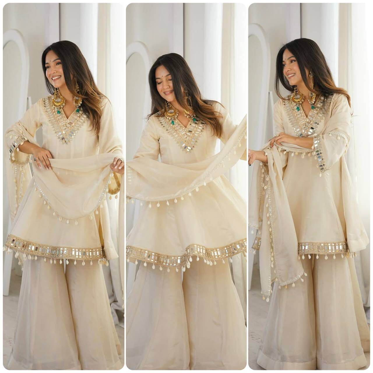 Tebby organza silk gharara set